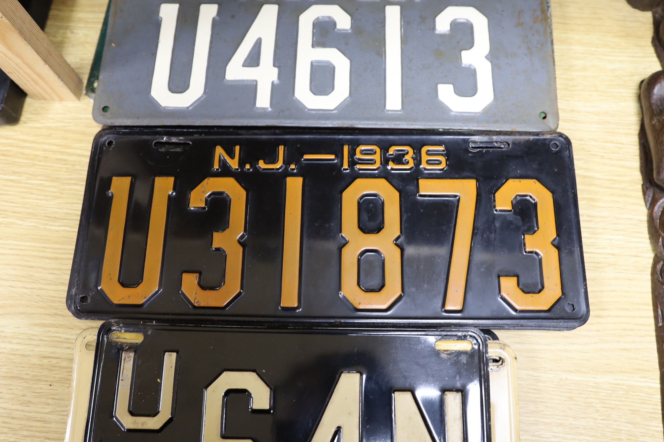 Seven New Jersey 1920's number plates, eight similar 1930's number plates and nine 1940's number plates (24)
